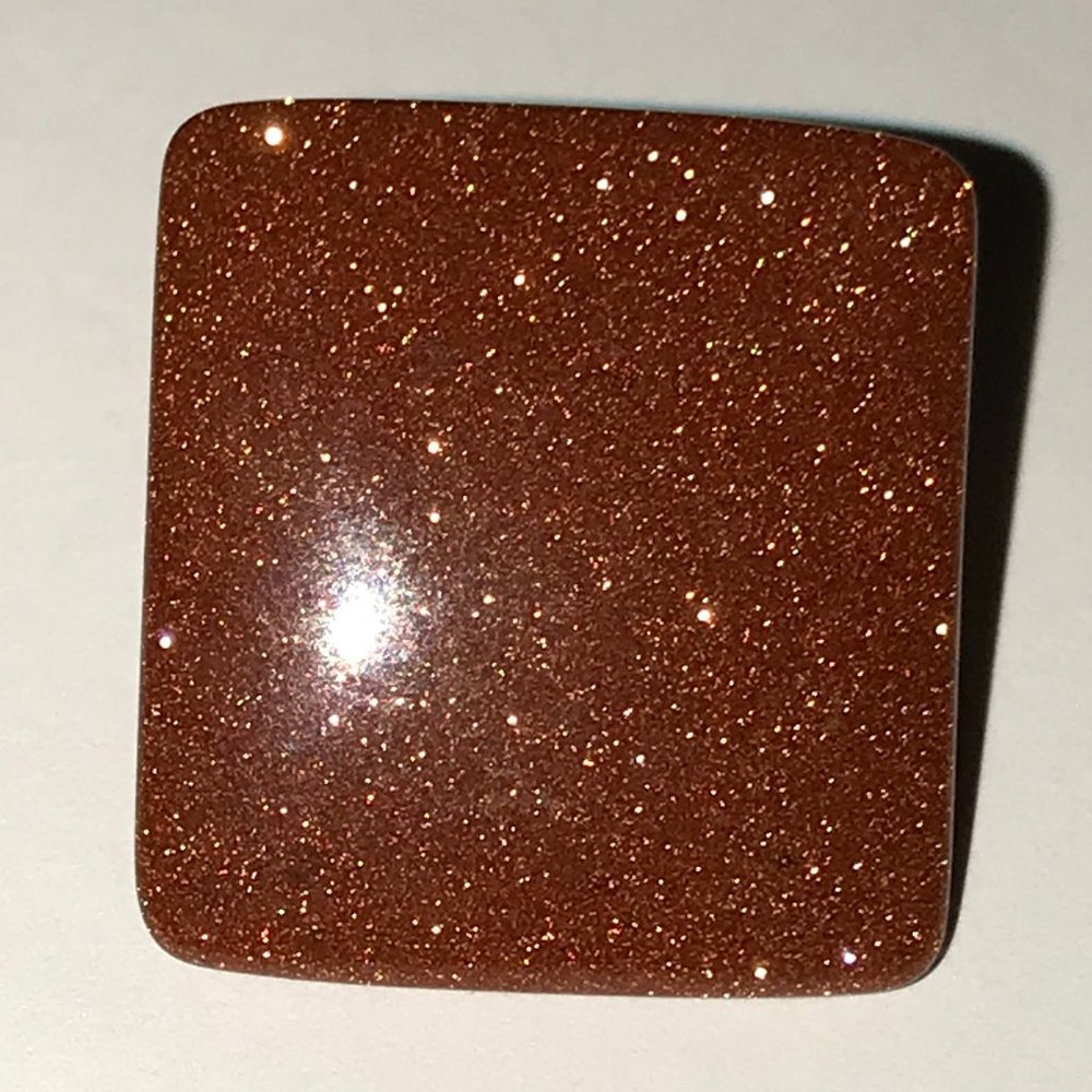Square Gold Goldstone Pin